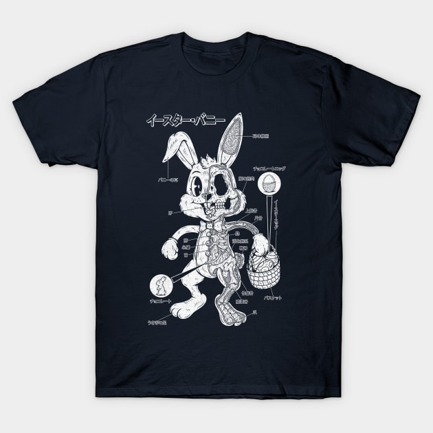 EASTER BUNNY ANATOMY - 1 INK T-Shirt by Firebrander